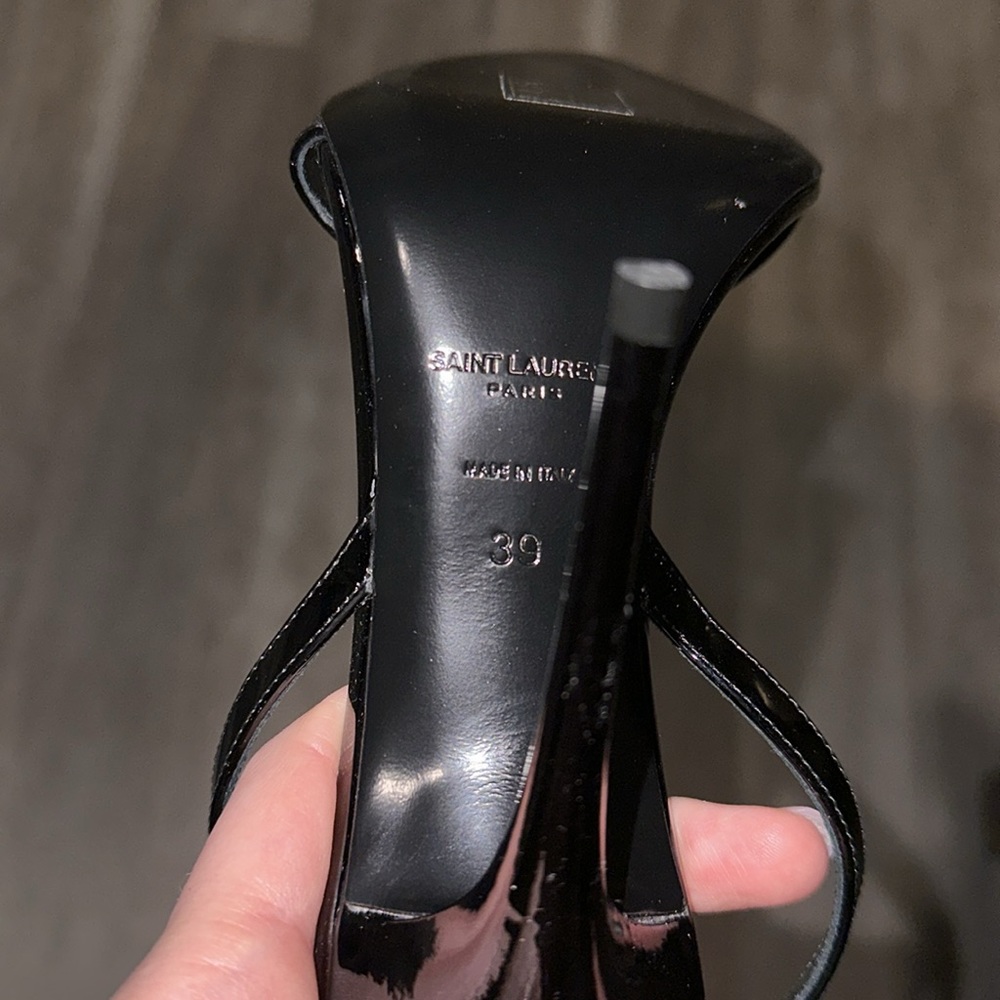 Saint Laurent Claude 110mm buckle heel sandal in patent leather - Picture 9 of 16